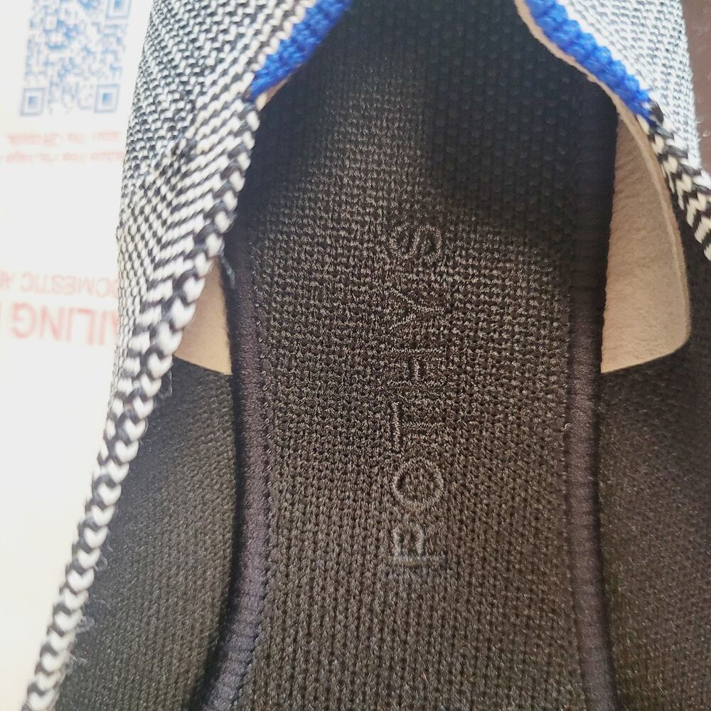 Rothy's The Point Dune Cap Toe Flats Womens 7 Beige Black Packable Washable - Picture 5 of 7